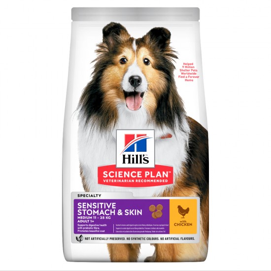 Hill's Science Plan Adult Medium Sensitive Stomach & Skin Chicken 2.5kg